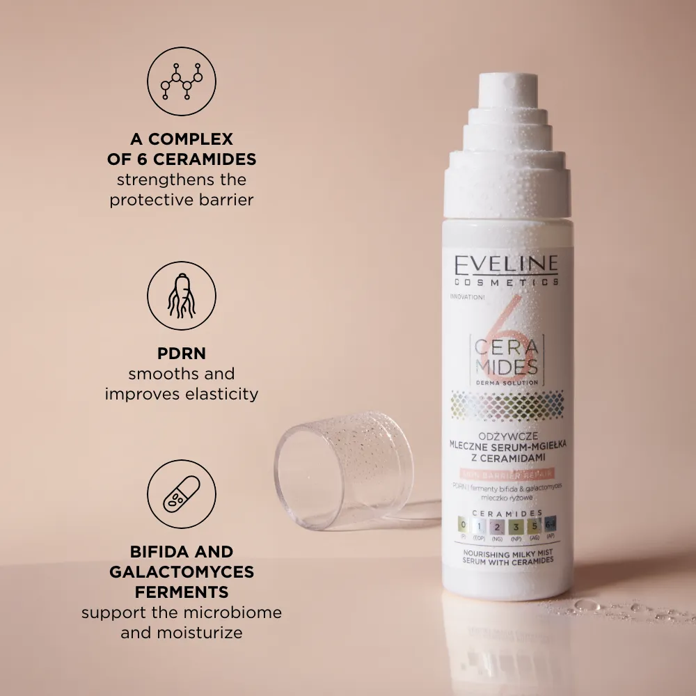 Eveline 6 Ceramides brume sérum lactée céramides vegan