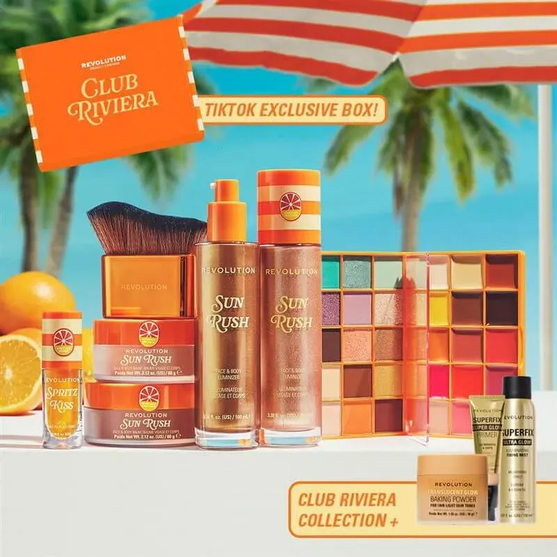 Revolution Club Riviera coffret maquillage Light to Medium 8 pièces