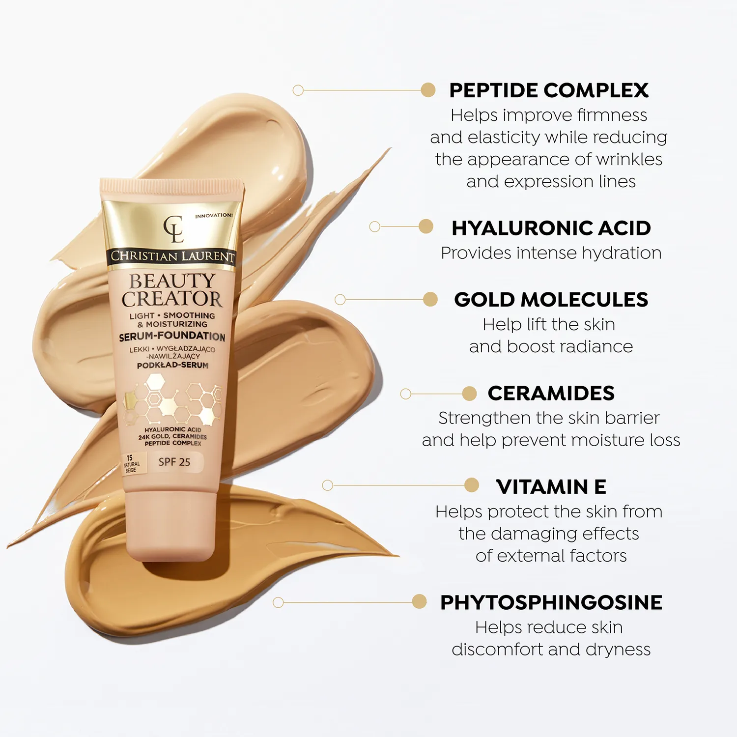 Eveline Christian Laurent Beauty Creator fond sérum SPF25 05 porcelaine