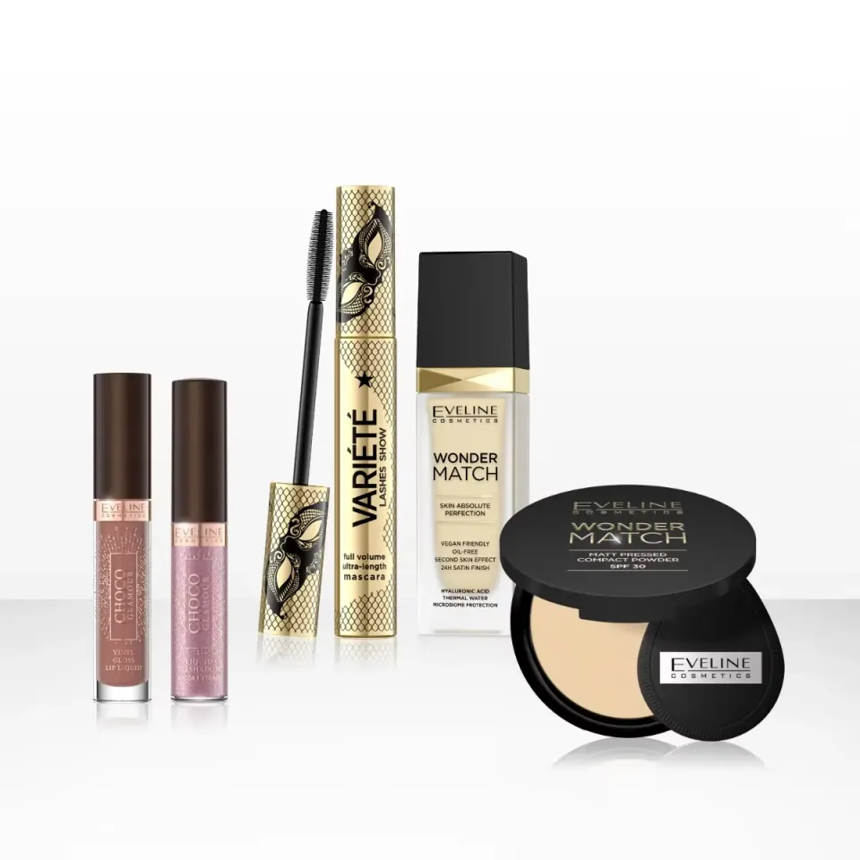 Eveline Cosmetics Glow Coffret Maquillage Complet Teint Yeux