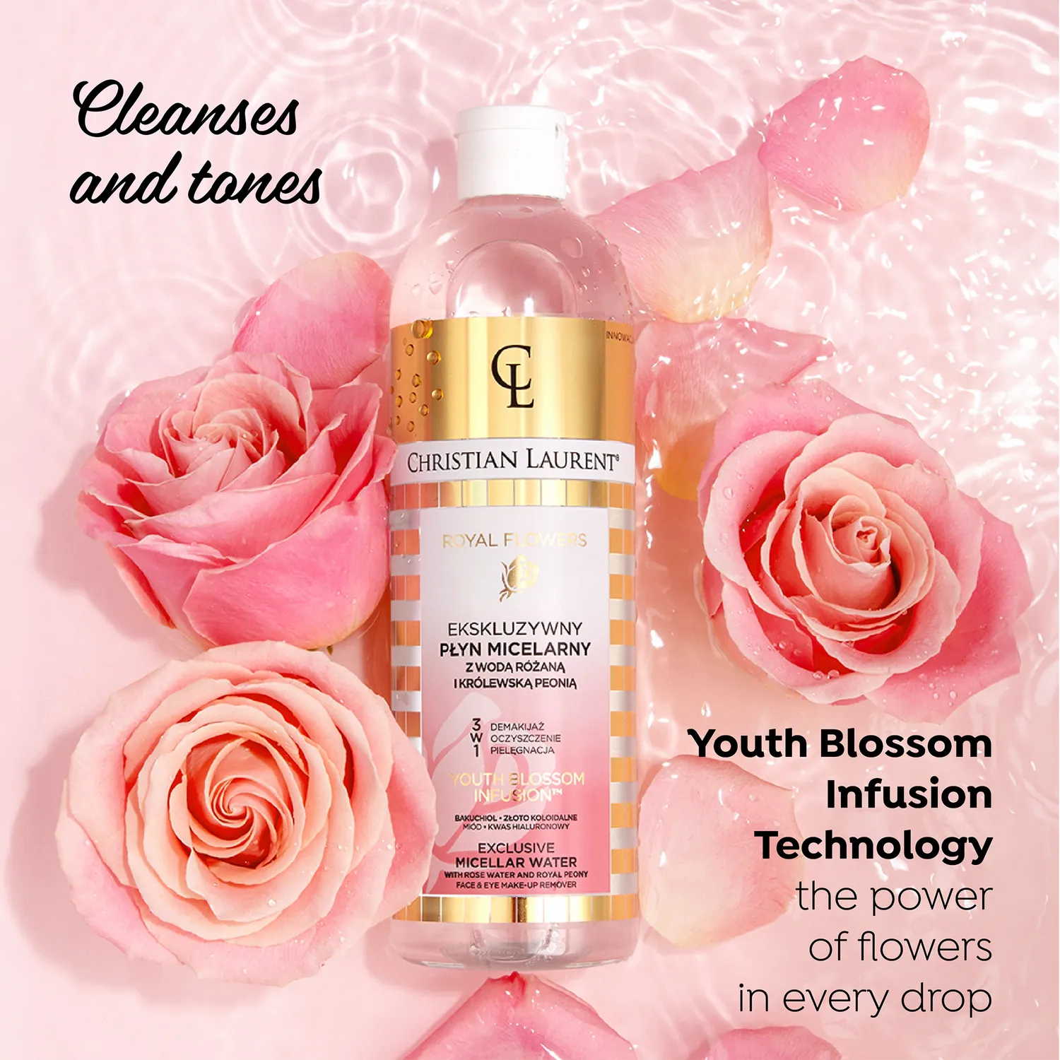 Eveline Christian Laurent eau micellaire rose  pivoine