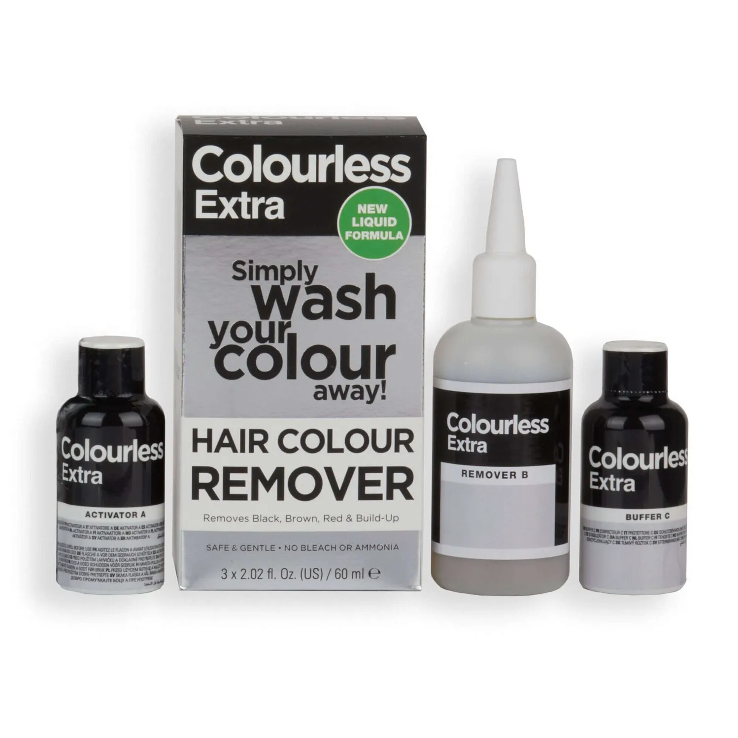 Revolution Colourless Extra effaceur cheveux noir brun roux