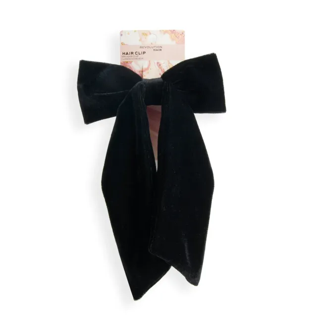 Revolution Haircare barrette nœud velours noir esprit 90s