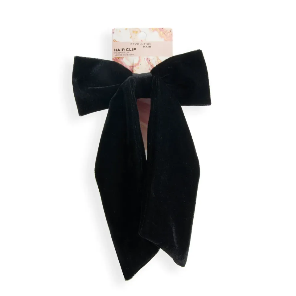 Revolution Haircare barrette nœud velours noir esprit 90s