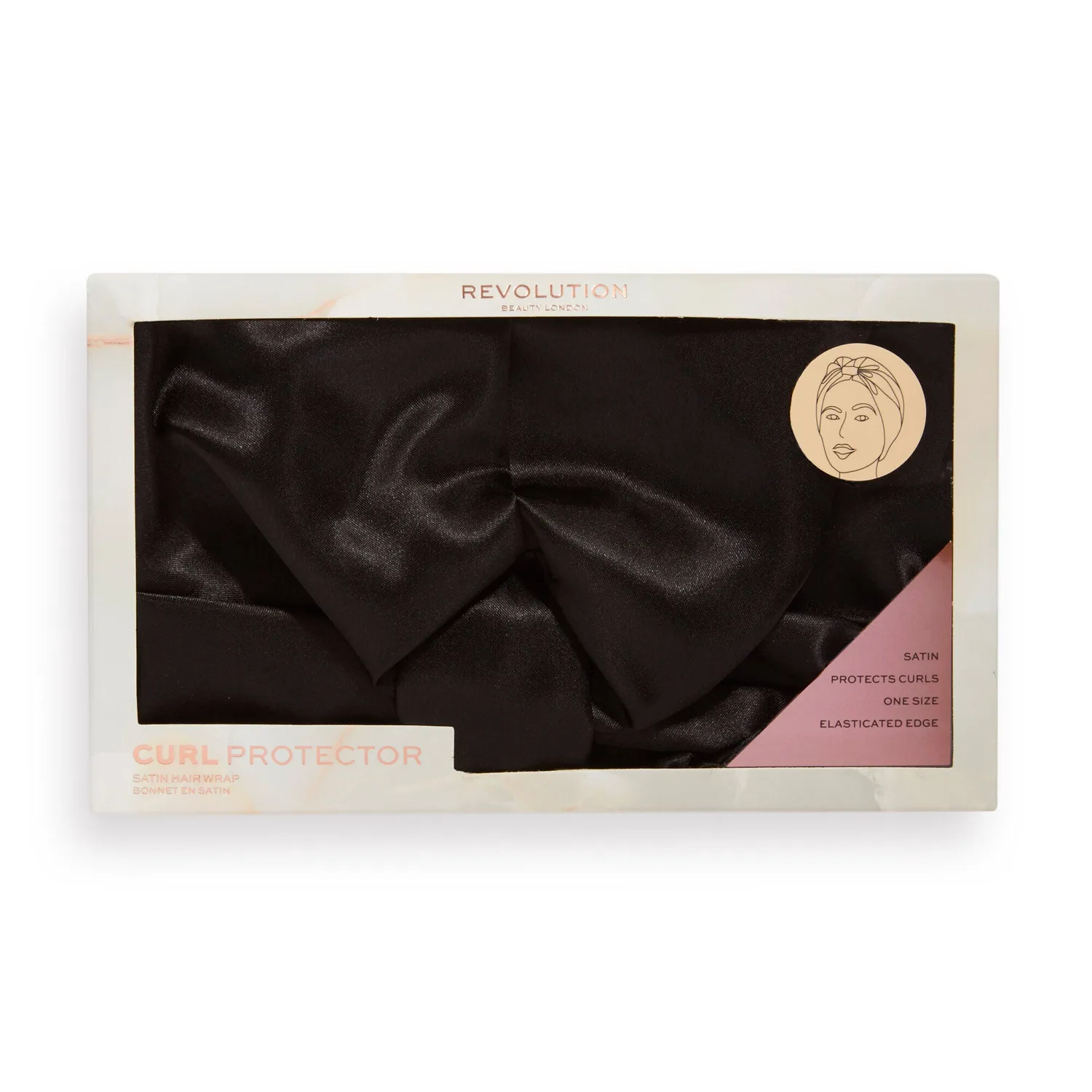 Revolution Haircare Satin Wrap bonnet satin noir