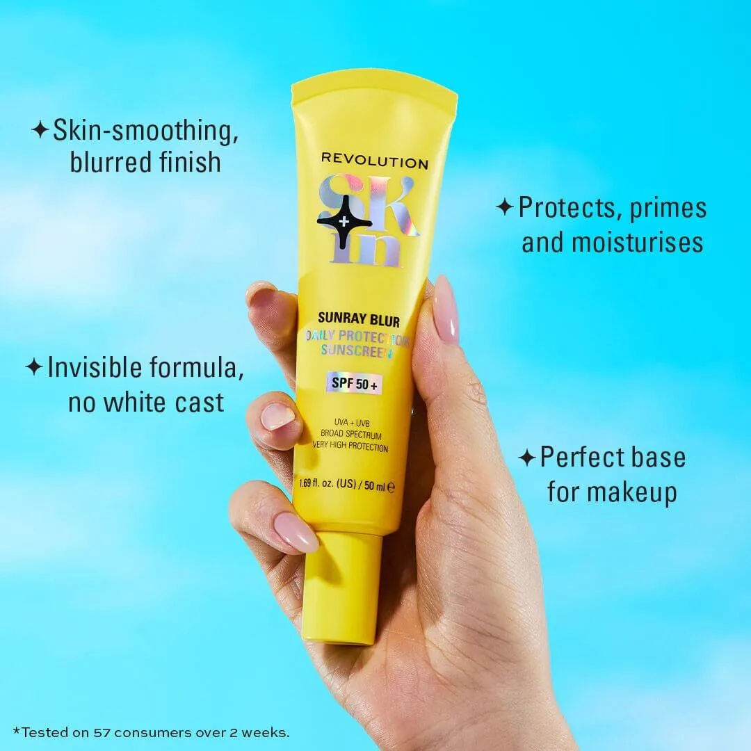 Revolution Sunray Blur crème solaire visage SPF50+ niacinamide
