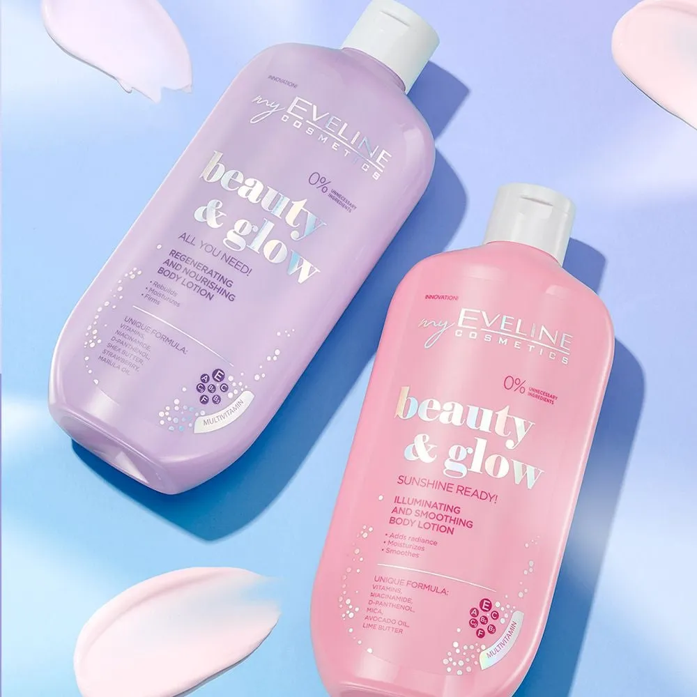 Eveline Cosmetics Beauty Glow lait corps réparateur peaux sèches