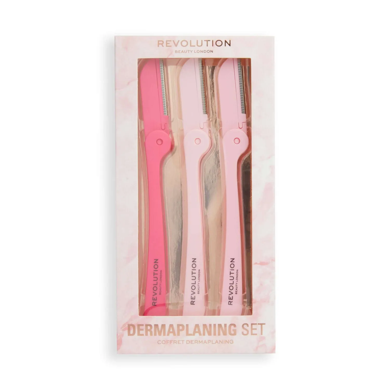 Revolution Dermaplaning Set rasoir visage duvet lot 3