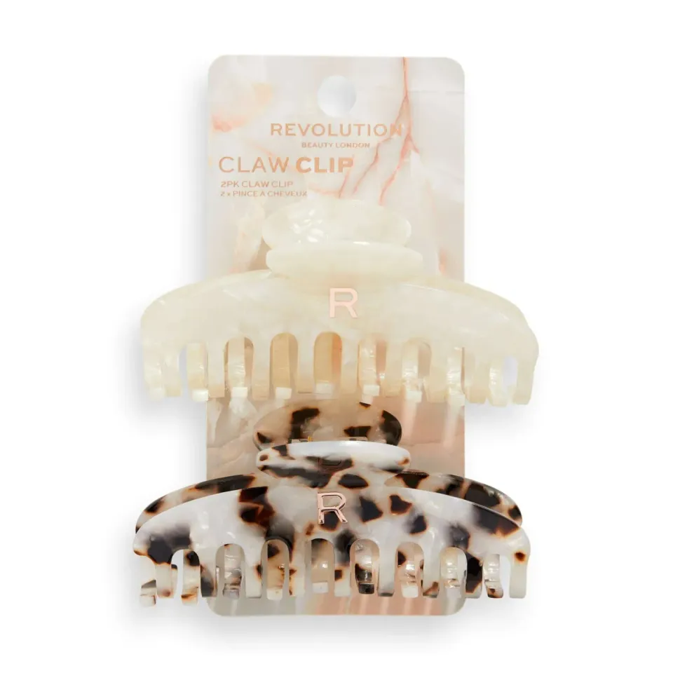 Revolution Haircare Acetate Claw Clip pince crabe écaille lot 2