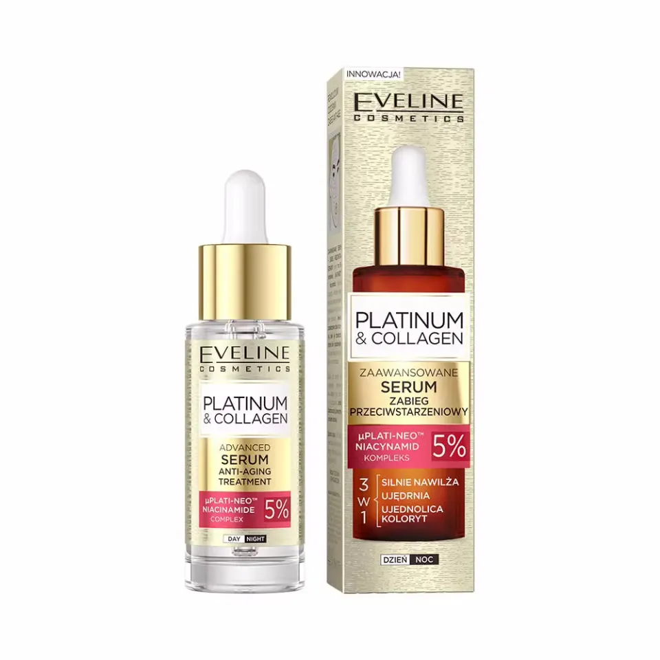 Eveline Platinum & Collagen sérum anti-âge 5% Plati-Neo niacinamide