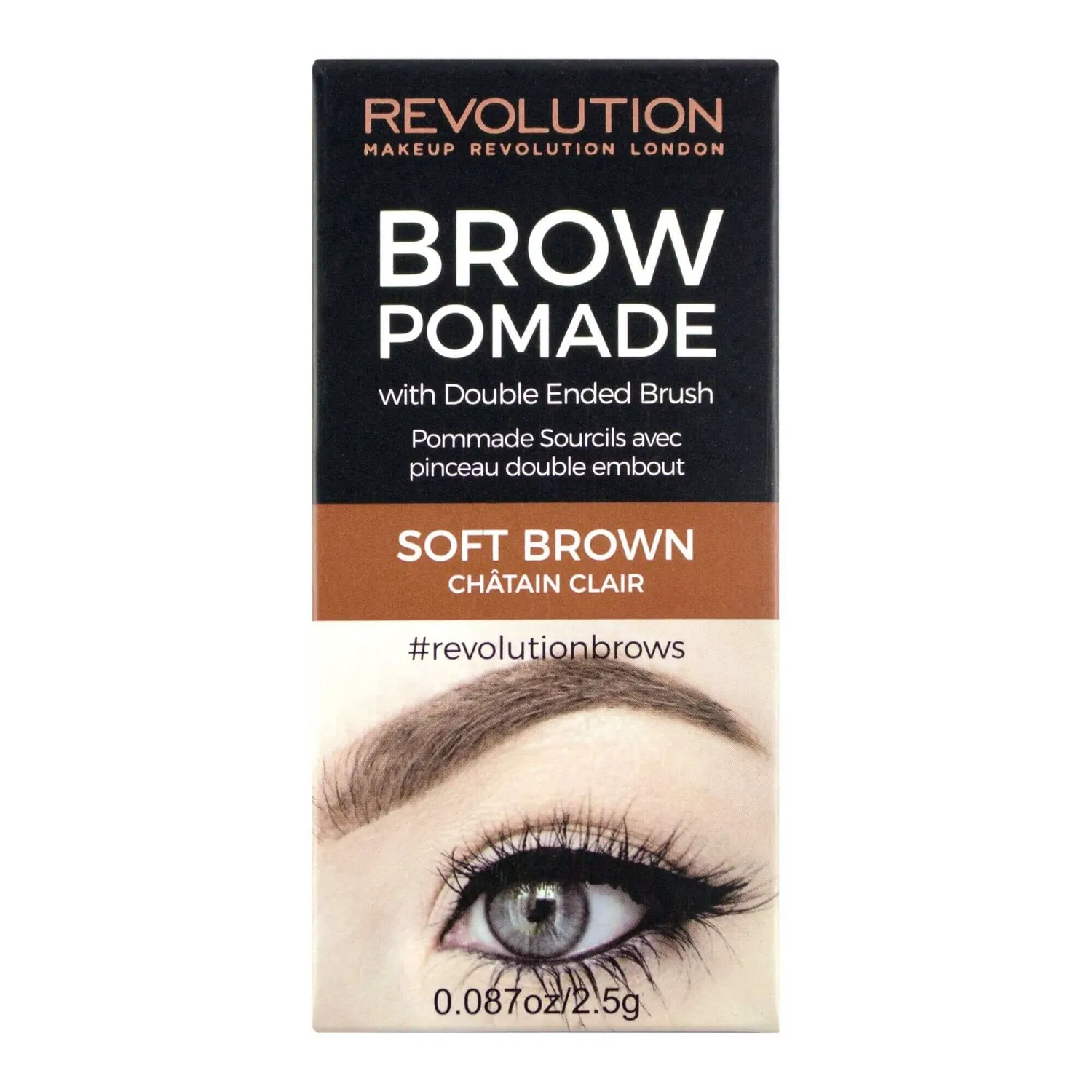 Revolution Brow Pomade pommade sourcils Soft Brown intense