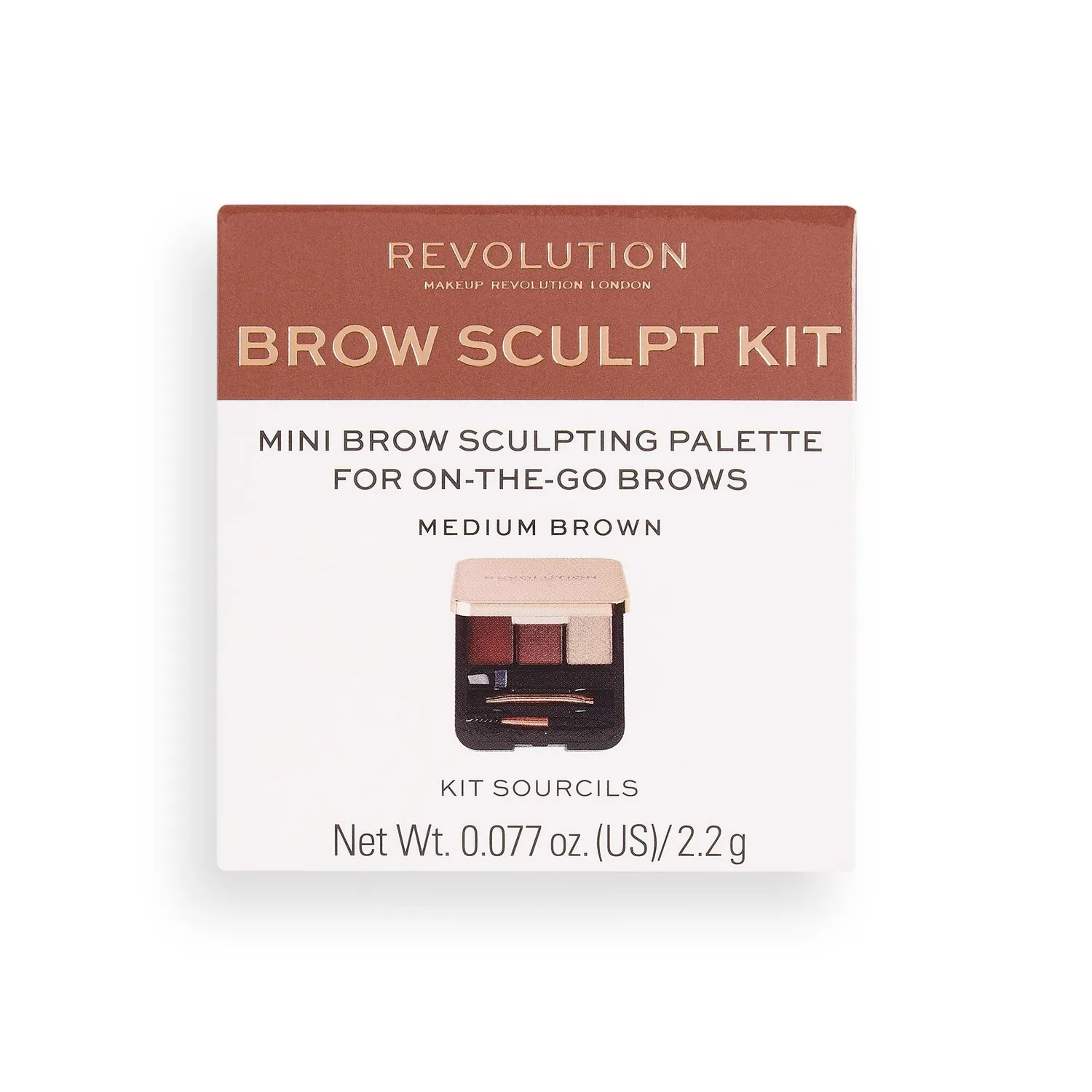 Revolution Brow Sculpt Kit Medium Brown kit sourcils 3-en-1