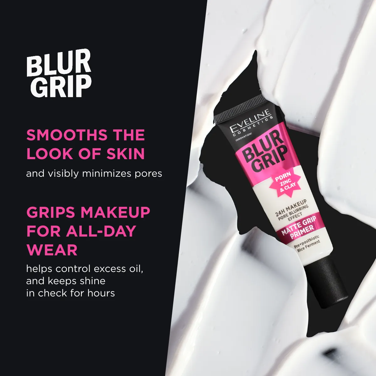 Eveline Grip Blur base maquillage mat 24h peaux grasses